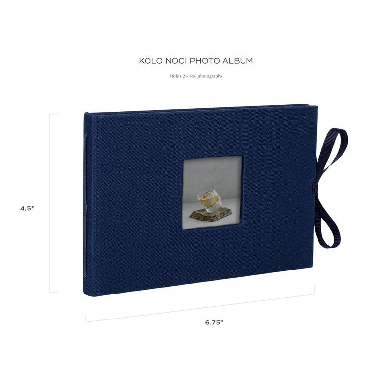 Kolo Noci Small 4x6 Photo Album, Holds 24 Photos, Ideal for Weddings and Baby Books, Navy - Image 2